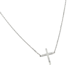 wholesale sterling silver cz square cross pendant necklace