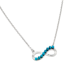 wholesale sterling silver infinity with turquoise stones pendant necklace
