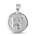 sterling silver high polish dc comunion medallion matte finish for girl