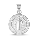 sterling silver high polish saint benedict medallion 16.5mm