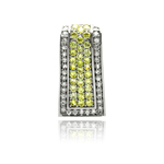 wholesale sterling silver rectangular yellow and cz pendant