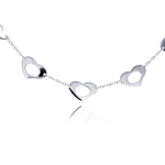 wholesale sterling silver open multi heart pendant necklace