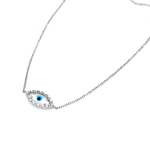 wholesale sterling silver evil eye cz necklace
