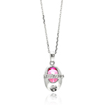 wholesale sterling silver baby shoe pink cz necklace