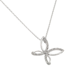 wholesale sterling silver open butterfly cz necklace