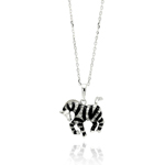 wholesale sterling silver black onyx zebra cz necklace