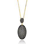 sterling silver black and gold plated cz necklace
