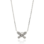 wholesale sterling silver butterfly cz necklace