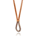 sterling silver rose gold plated multiple disc cz Italian necklace