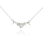 sterling silver mom heart pendant necklace