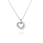 sterling silver heart pendant necklace