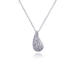 wholesale 925 sterling silver curvy teardrop eggplant cz necklace