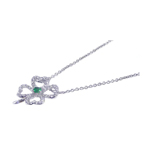 wholesale 925 sterling silver clover cz inlay necklace