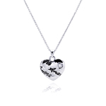 wholesale 925 sterling silver cz amore love heart pendant necklace