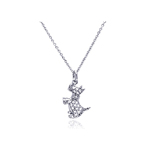 wholesale 925 sterling silver cz dog pendant necklace