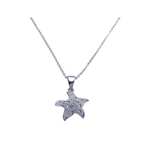 wholesale sterling silver cz starfish pendant necklace