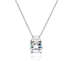 wholesale sterling silver cz baguette pendant necklace