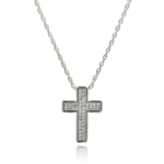 wholesale sterling silver cz cross pendant necklace