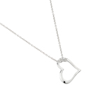 wholesale sterling silver sideways heart pendant necklace