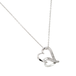 wholesale sterling silver double heart cz pendant