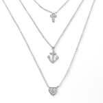 wholesale sterling silver cross anchor heart necklace