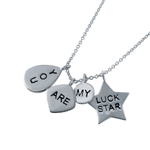 wholesale sterling silver 'you are my lucky star' charm necklace