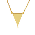 sterling silver gold plated triangle charm necklace