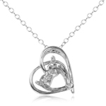 wholesale sterling silver open heart mounting pendant with chain