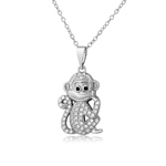 wholesale sterling silver cz monkey necklace