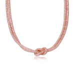 sterling silver rose gold plated mesh necklace