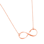 sterling silver rose gold plated cz infinity pendant necklace