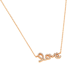 sterling silver rose gold plated cz pendant necklace