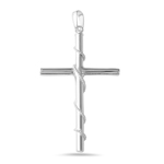 sterling silver high polish cross pendant wrap with rope design