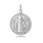sterling silver high polish saint benedict medallion 20mm