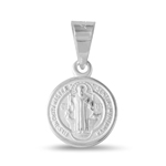 sterling silver high polish saint benedict medallion 11mm