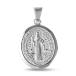 sterling silver high polish saint benedict medallion