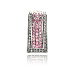 wholesale sterling silver channel rectangular pink cz pendant