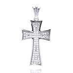 wholesale sterling silver cross micro pavet cz dangling pendant