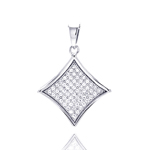 wholesale sterling silver square micro pave cz dangling pendant