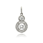 wholesale sterling silver multiple graduated circle micro pave cz dangling pendant