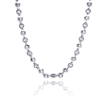 wholesale sterling silver round cz link necklace
