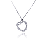sterling silver braided heart pendant necklace