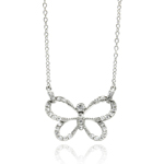 wholesale sterling silver open butterfly cz necklace