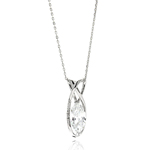 wholesale sterling silver open teardrop cz necklace
