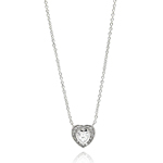wholesale sterling silver heart cz necklace