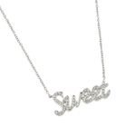 wholesale 925 sterling silver cz sweet pendant necklace