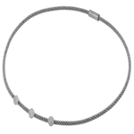 wholesale 925 sterling silver circle micro pave cz Italian necklace
