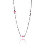 wholesale 925 sterling silver three pink cz necklace