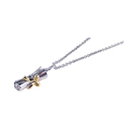sterling silver and gold plated ribbon pendant rolled up diploma necklace