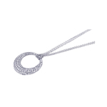 wholesale 925 sterling silver cz circle pendant necklace